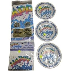 Retro 80s happy birthday party‎ decor